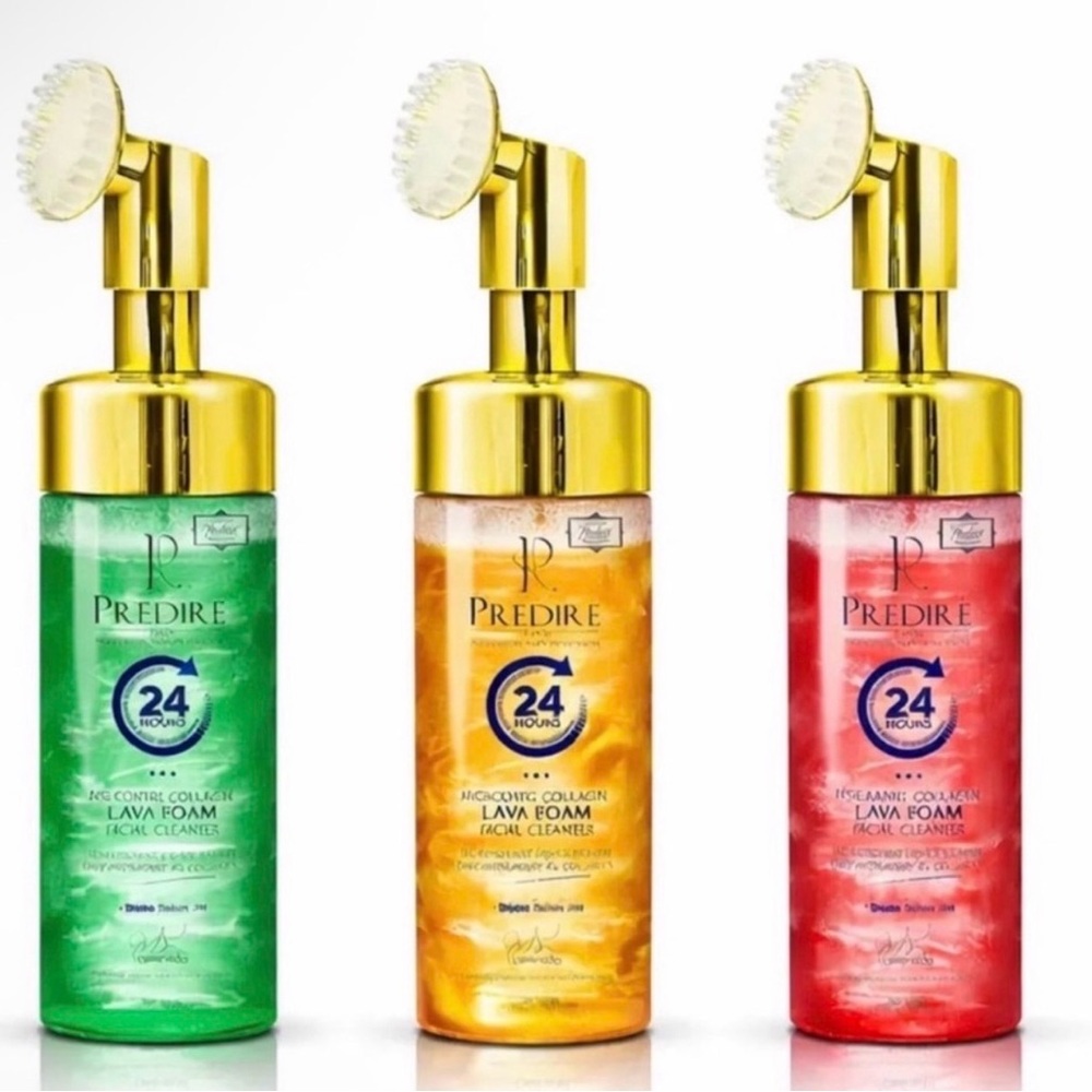 Predire Gold, Red, and Green Lava Foam Facial Cleanser BUNDLE ~ Retail $435